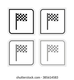 Racing flag  - grayscale vector icon