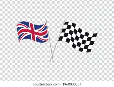 Racing flag and Great Britain flag. Graphics and design.