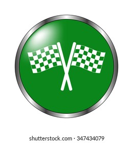 Racing flag - green vector icon