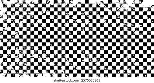 Racing flag grunge design of vector car race sport, auto rally and motocross.