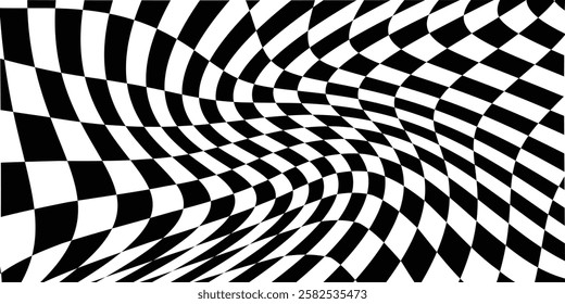 Racing flag grunge design of vector car race sport, auto rally and motocross.