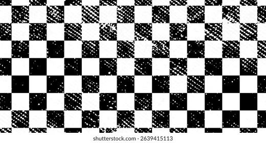 Racing flag grunge design of vector car race sport, auto rally and motocross.
