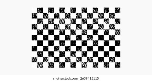 Racing flag grunge design of vector car race sport, auto rally and motocross.