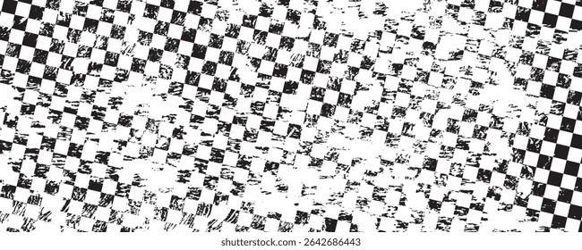 Racing flag grunge design of vector car race sport, auto rally and motocross