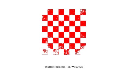 Racing flag grunge design of vector car race sport, auto rally and motocross.