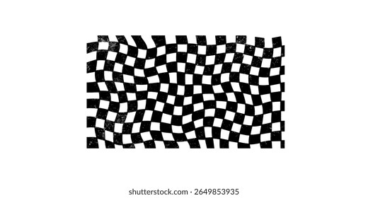 Racing flag grunge design of vector car race sport, auto rally and motocross.