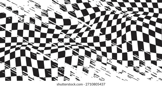 Corrida bandeira grunge design de esportes de corrida de carro vetor, rali de carro e motocross. eps10