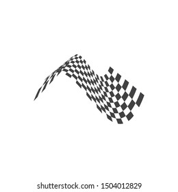 racing flag icon of automotif illustration vector template