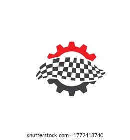 racing flag icon of automotif illustration vector template