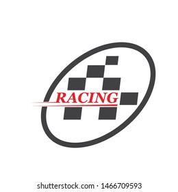 racing flag icon of automotive illustration vector template