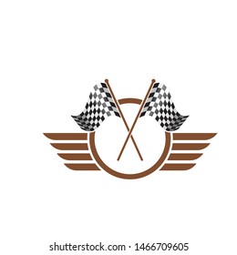 racing flag icon of automotive illustration vector template