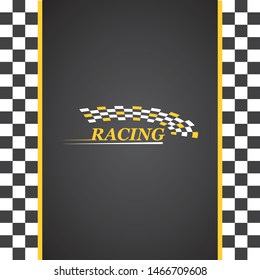 racing flag icon of automotive illustration vector template