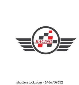racing flag icon of automotive illustration vector template