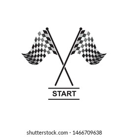 racing flag icon of automotive illustration vector template