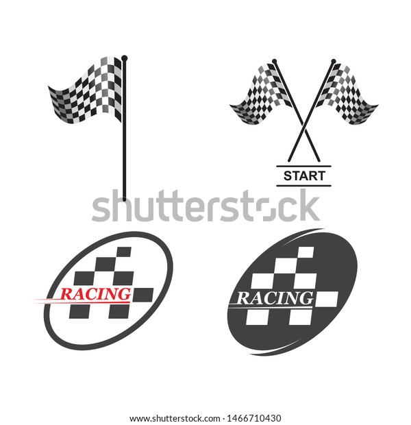 racing flag icon of automotive illustration\
vector template