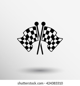 racing flag icon award logo winer finishing.