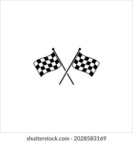 Racing Flag Symbol. Schwarz-Weiß-Schachtel. Vektorgrafik auf weißem Hintergrund.