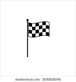 Icono de indicador de carreras. Bandera de cuadros negros y blancos. Ilustración vectorial sobre fondo blanco.