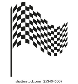Racing flag icon. Checkered finish symbol. Black and white flag. Motorsport competition vector.