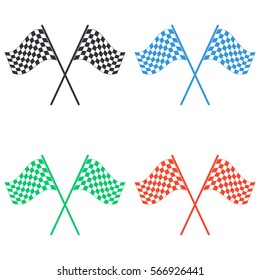 Racing flag icon - colored vector  set