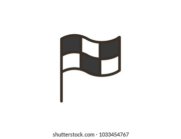  Racing flag icon, filled line icon