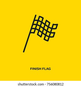 Racing flag icon. Finish or checkered flag sign. Star logo. Sport race flag symbol. Win icon