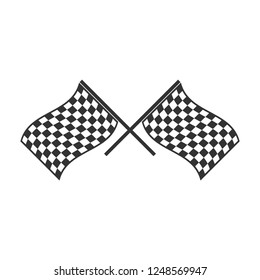Racing flag. Icon Flat