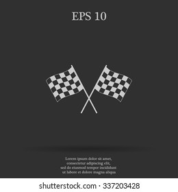 racing flag icon. Flat design style eps 10