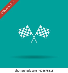 racing flag icon. Flat design style eps 10