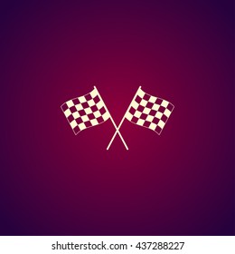 racing flag icon. Flat design style eps 10