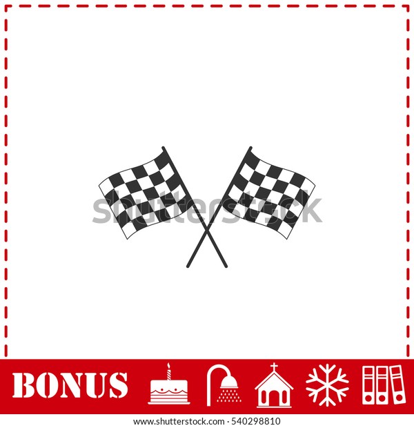 Racing flag icon flat. Simple vector symbol and\
bonus icon