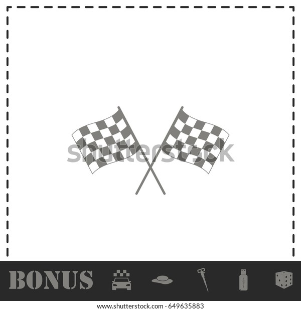 Racing flag icon flat. Simple vector symbol and\
bonus icon