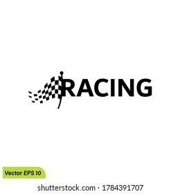 racing flag icon illustration logo template