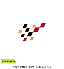 racing flag icon illustration logo template