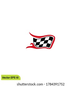 racing flag icon illustration logo template