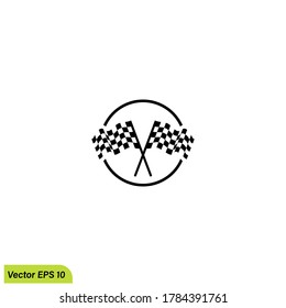 racing flag icon illustration logo template