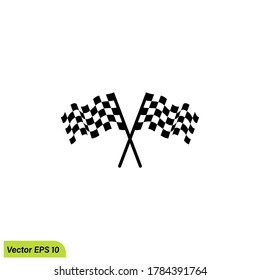 racing flag icon illustration logo template