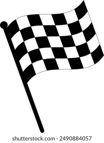 Icono de bandera de carreras aislado sobre fondo blanco . Icono de marca de fin a cuadros Vector
