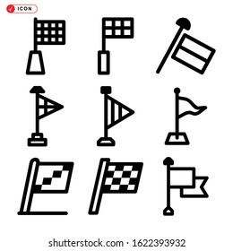 racing flag icon isolated sign symbol vector illustration - Collection of high quality black style vector icons
