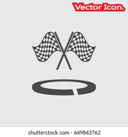 Racing flag icon isolated sign symbol and flat style for app, web and digital design. Vector illustration.