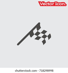 Racing flag icon isolated sign symbol and flat style for app, web and digital design. Vector illustration.