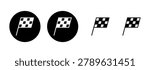 Racing flag icon logo design. race flag sign and symbol.Checkered racing flag icon