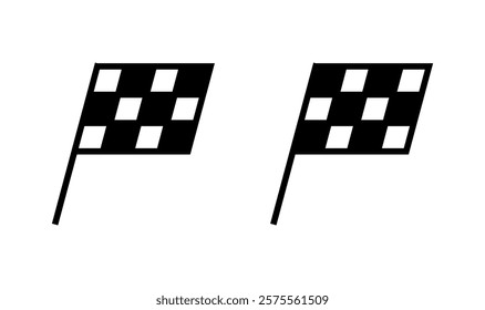 Racing flag icon logo design. race flag sign and symbol.Checkered racing flag icon