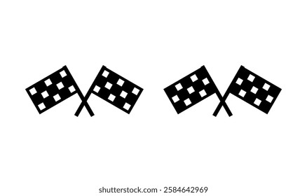 Racing flag icon logo design. race flag sign and symbol.Checkered racing flag icon