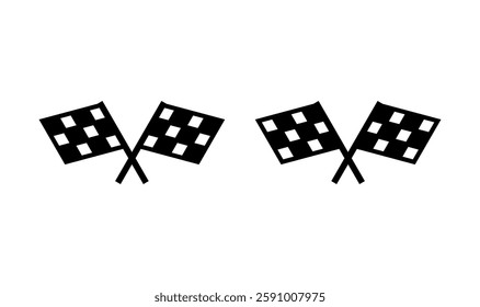 Racing flag icon logo design. race flag sign and symbol.Checkered racing flag icon