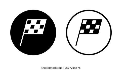 Racing flag icon logo design. race flag sign and symbol.Checkered racing flag icon