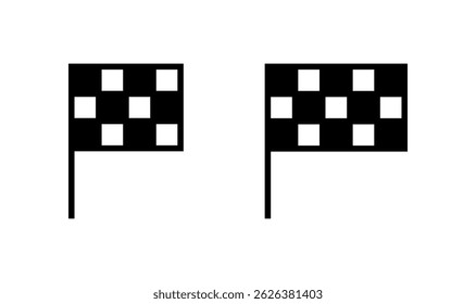 Racing flag icon logo design. race flag sign and symbol.Checkered racing flag icon