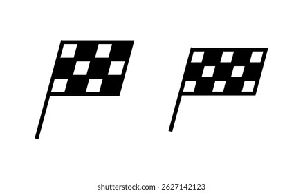 Racing flag icon logo design. race flag sign and symbol.Checkered racing flag icon