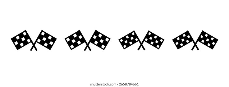 Ícone de bandeira de corrida design logotipo. símbolo de bandeira de corrida e símbolo.Checkered ícone de bandeira de corrida