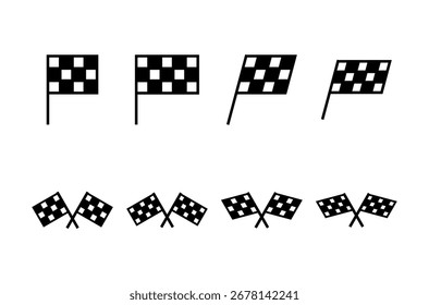 Ícone de bandeira de corrida design logotipo. símbolo de bandeira de corrida e símbolo.Checkered ícone de bandeira de corrida